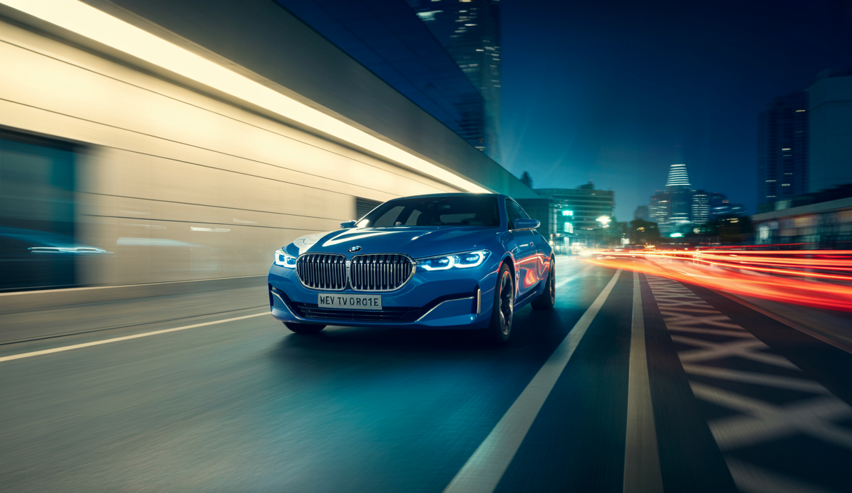 Dessin détaillé d'une voiture BMW innovante et élégante, symbolisant performance et élégance.