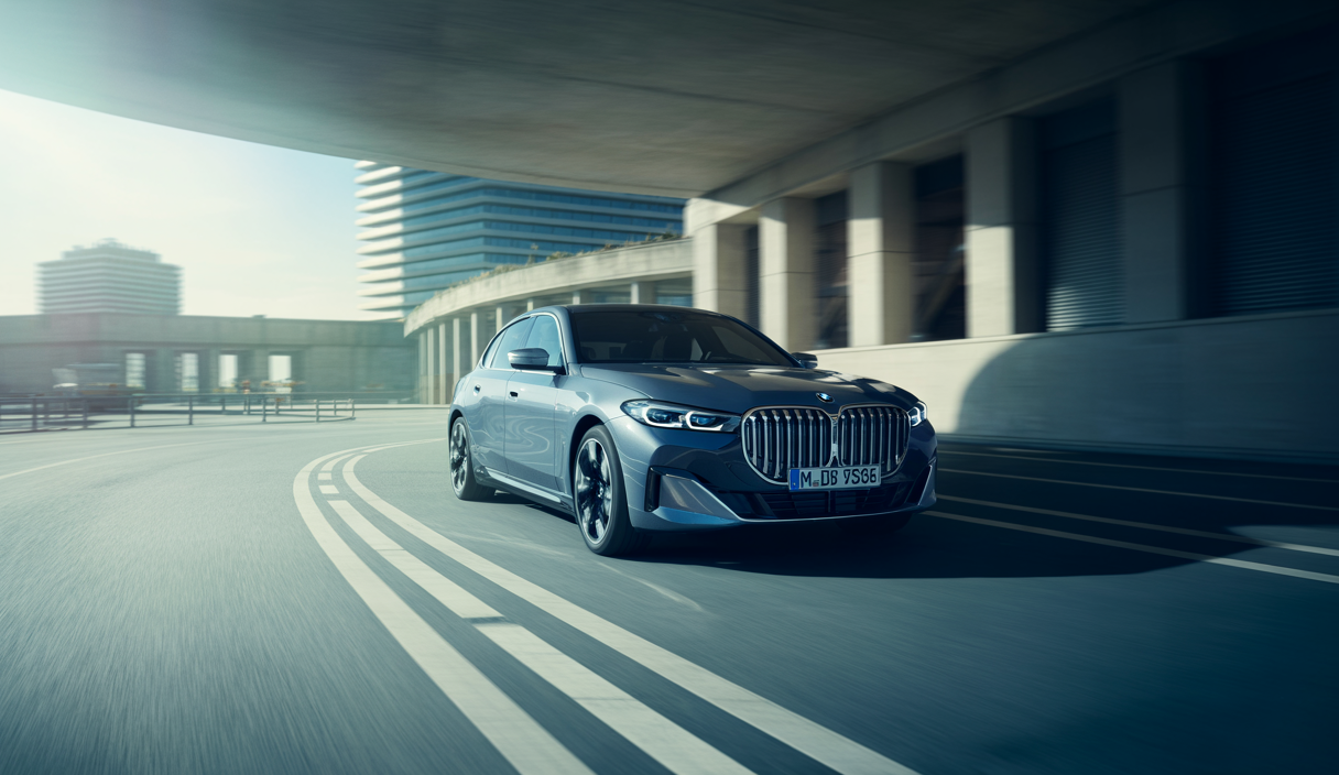 Illustration détaillée représentant la Neue Klasse de BMW, symbole d'innovation en électrification et numérisation.