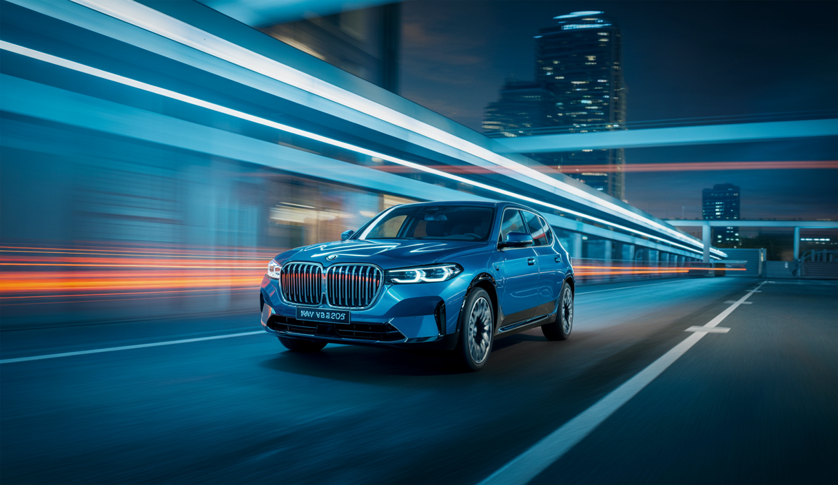 Vue futuriste du SUV BMW X3 2025 avec design modernisé