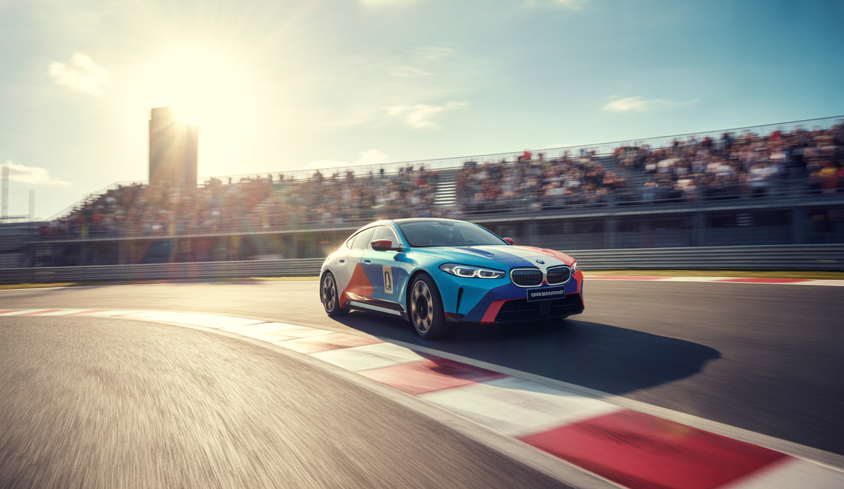 Image d'une voiture de course BMW Motorsport en pleine compétition.