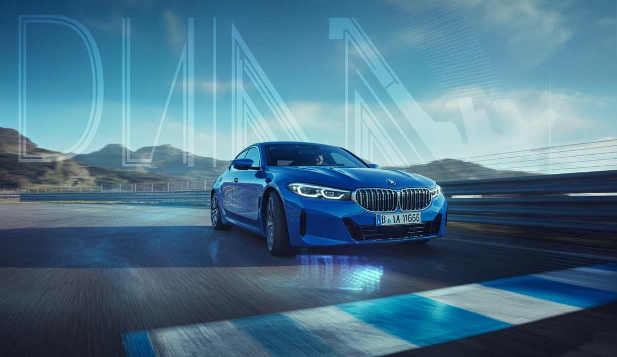 Voiture de course BMW Motorsport en action sur piste
